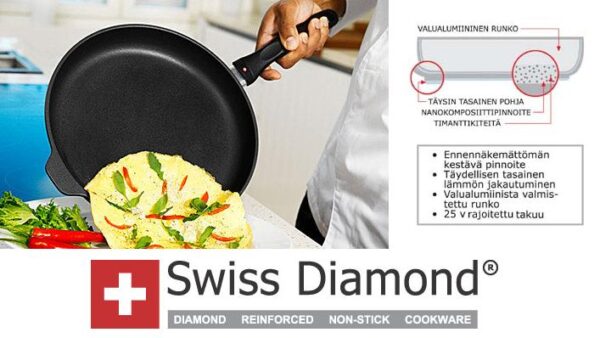 Swiss Diamond 28 cm Paistinpannu induktio/6428i - Image 3