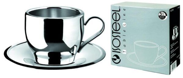 Isosteel Capuccino Cup 0,2L + lautanen Cappucino Coffee Cup+lautanen - Image 2