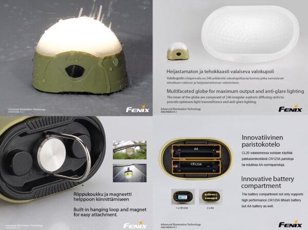 Fenix CL20 Lyhty Valaisin Oliivi - Image 2