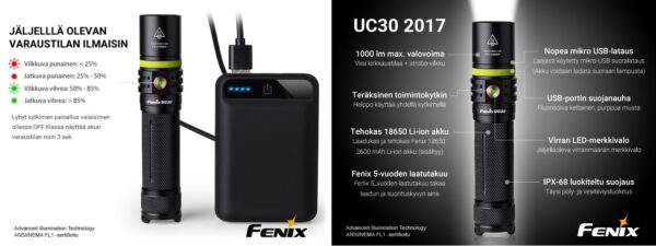 Fenix UC30 2017 USB-ladattava taskulamppu - Image 3