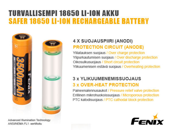 Fenix Akkuparisto 18650 ARB-L18-3500 mAh Li-ion - Image 3