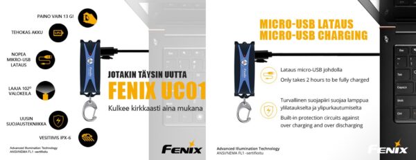 Fenix UC01 USB-ladattava Minilamppu - Image 3