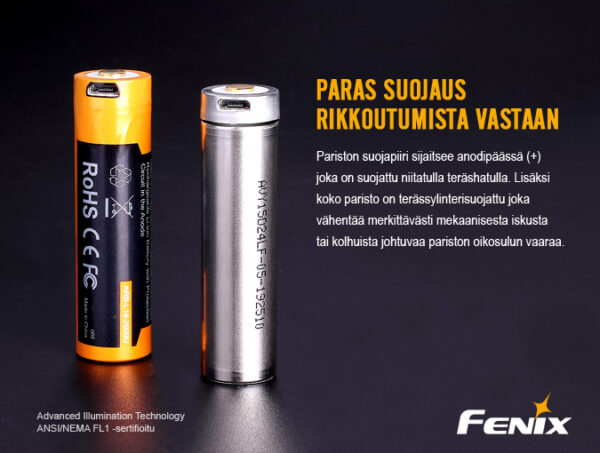 SUPER UUTUUS! Fenix USB-ladattava ARB-L18-2600U 18650 Li-ion akkuparisto - Image 3