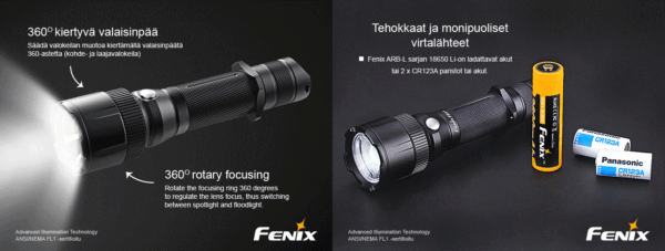 Fenix FD41 Taktinen taskulamppu säädettävällä valokeilalla - Image 2