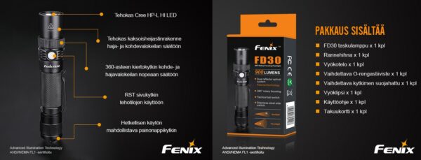 Fenix FD30 säädettävällä valokeilalla varustettu taskulamppu - Image 3