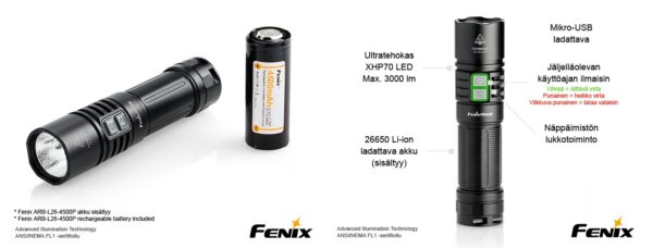 Fenix PD40R ladattava superlamppu - Image 2