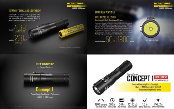 NiteCore Consept1 Käsivalaisin (1800 lumen 220m kantama - Image 3