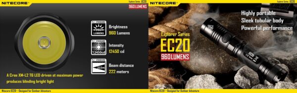 NiteCore EC20 Taktinen Taskulamppu - Image 2