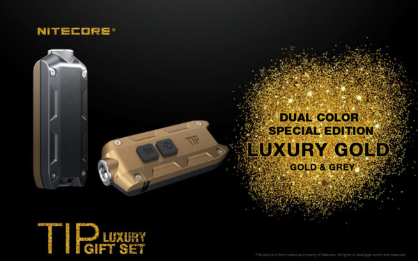 NiteCore Tip Luxury Gift Set Gold.Avaimenperävalaisin.