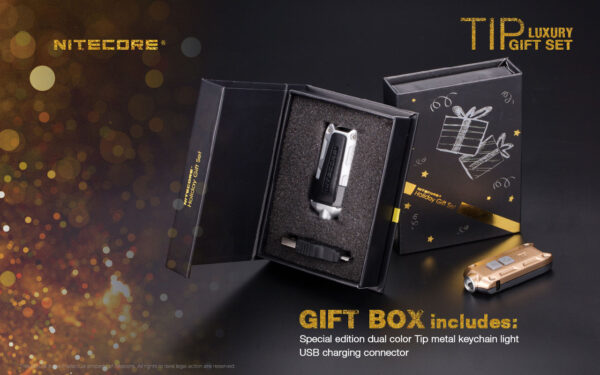 NiteCore Tip Luxury Gift Set Gold.Avaimenperävalaisin. - Image 2