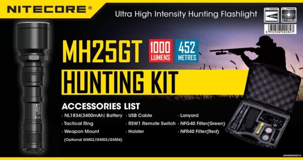 NiteCore MH25GT Hunting, Metsästys valaisinsetti - Image 2