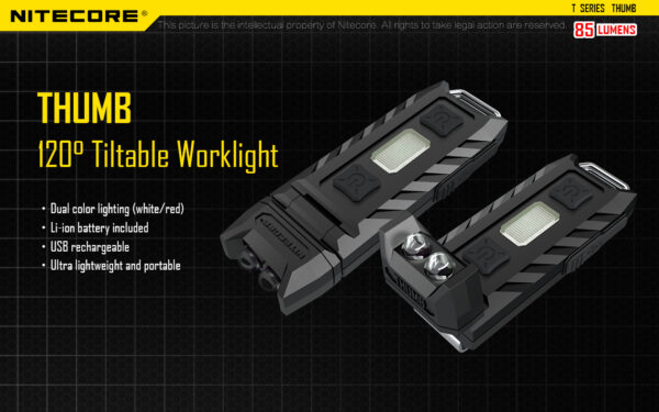 NiteCore Thumb USB Avaimenperävalaisin - Image 2