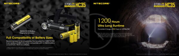 NiteCore HC-35 Otsalamppu/Käsivalaisin 2700 Lumenia - Image 8