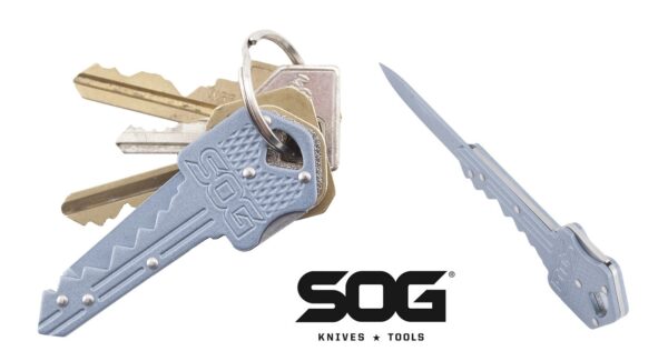 SOG Key Knife -Gun Blue Avaimenperä Veitsi KEY-106 - Image 2