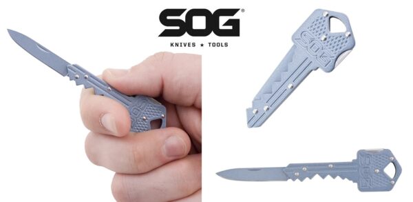 SOG Key Knife -Gun Blue Avaimenperä Veitsi KEY-106 - Image 3