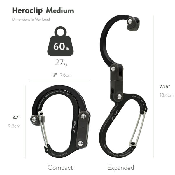 HEROCLIP Tarvikesulkurengas Medium, Stealth Black - Image 4