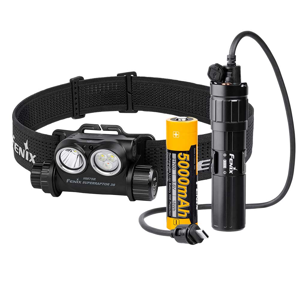 Fenix Otsalamppu HM75R SUPERRAPTOR 3S + POWER EXTENDER, 5000 mAh